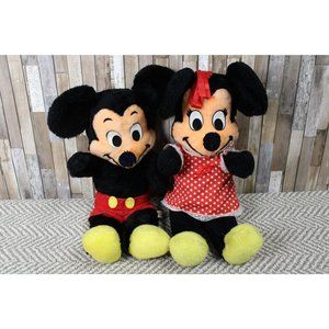Vintage Mickey & Minnie Mouse Plush Toys